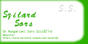 szilard sors business card